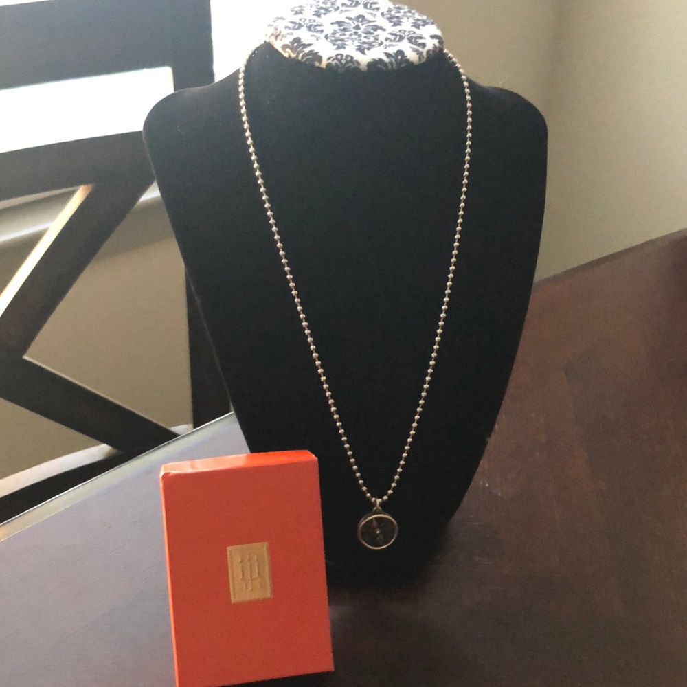 James Avery silver necklace with compass charm